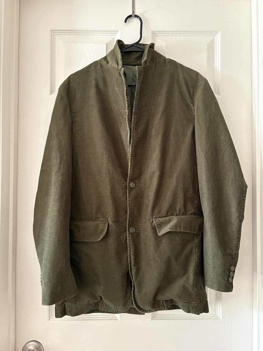 J.Crew Corduroy Blazer Mens Small Green 100% Cotton 2-Button Sport Coat Jacket